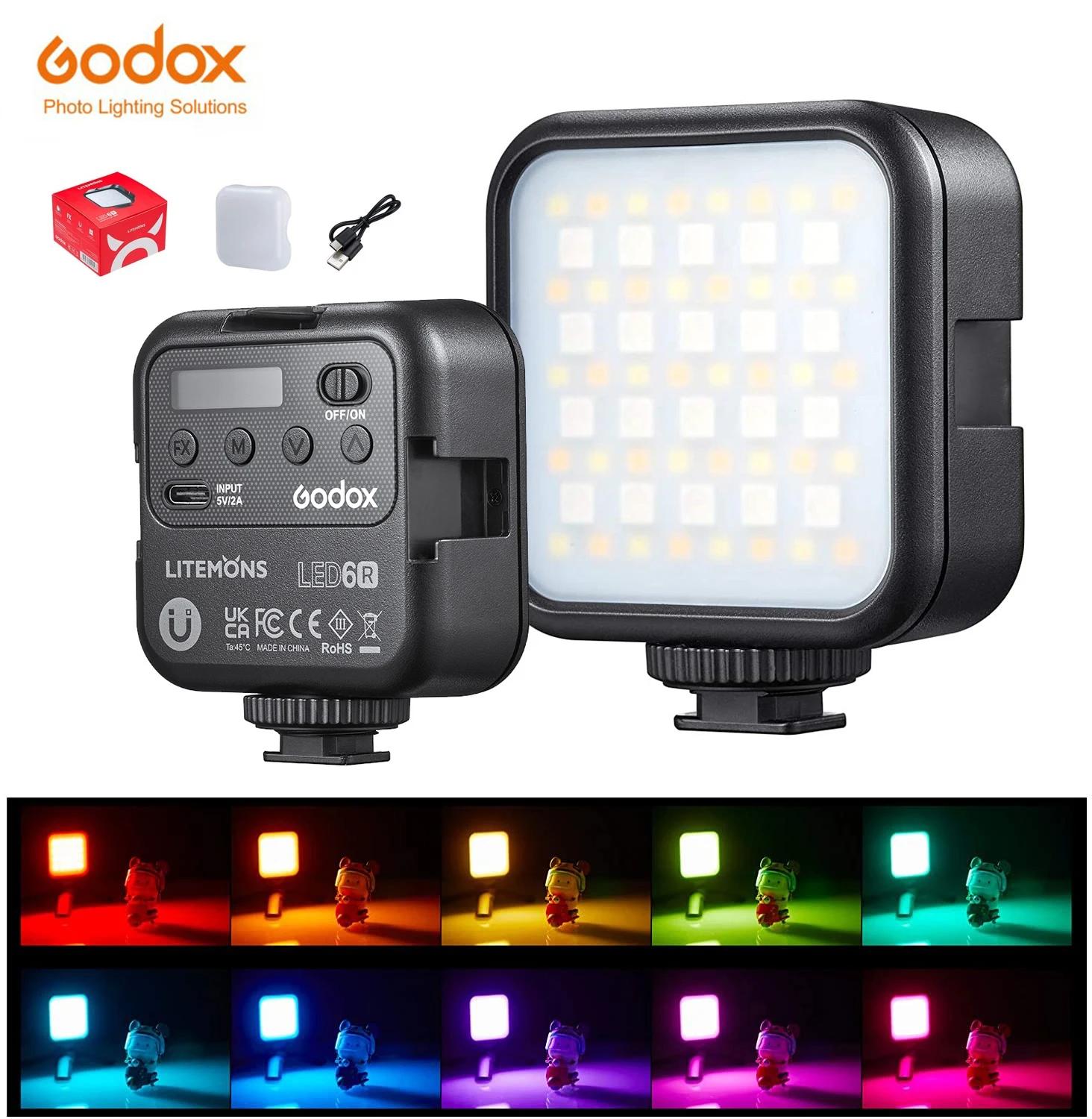 Godox LED 6R RGB LED  ī޶ , 13 FX ȿ, 1800mAh Ƭ ̿ ͸, ̷α  , PK Ulanzi VL49 LED 
